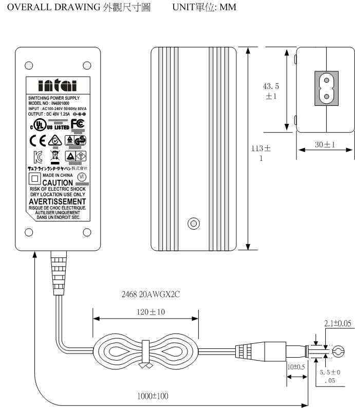 48V AC DC Power Adapter