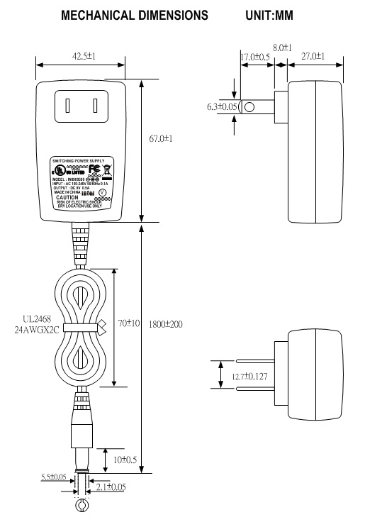 9V regulated switching power supply