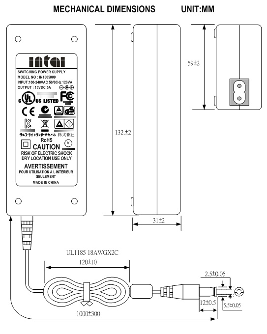 15 volt ac adapter
