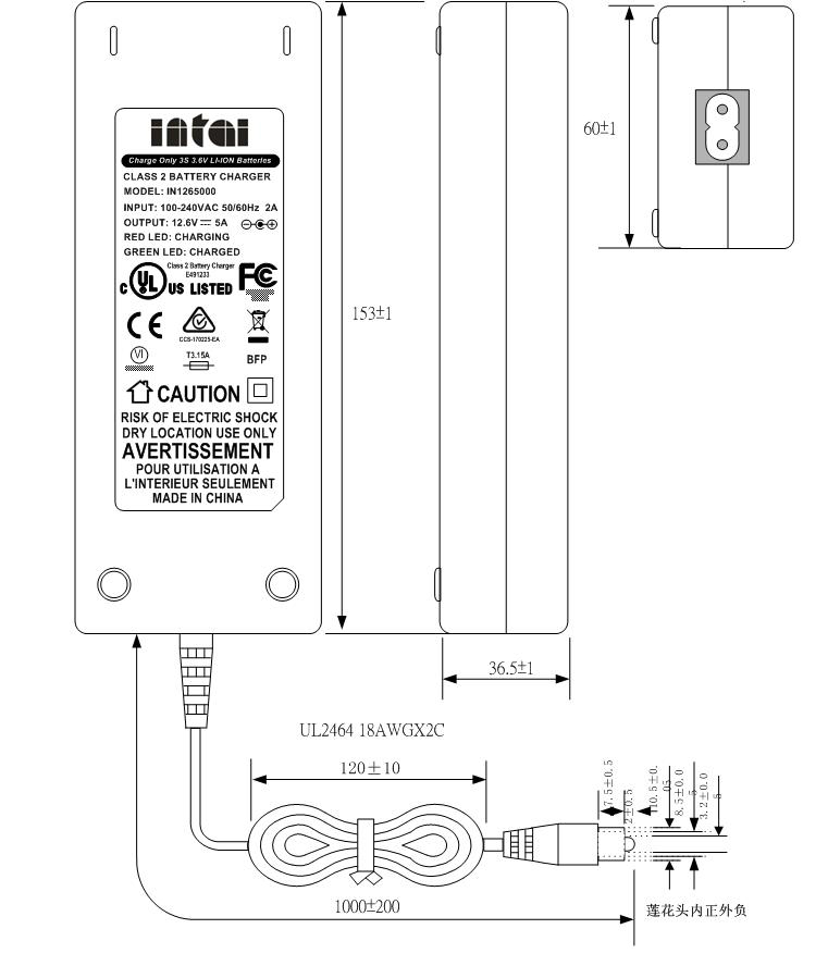 12.6v 5a battery charger