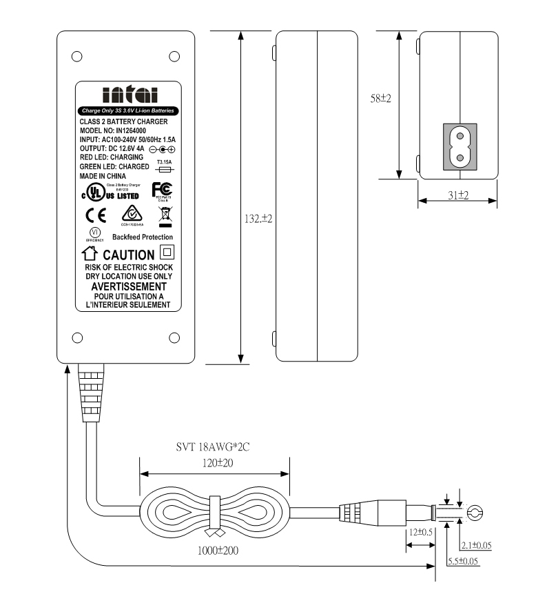 18065 battery charger 12.6v